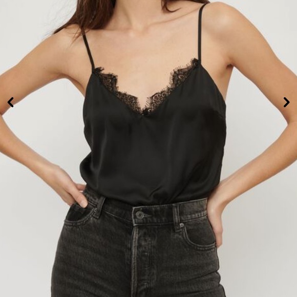 DYNAMITE Satin Cami w/Lace - Picture 2 of 6